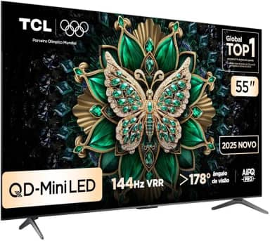 Smart TV TCL 55 Polegadas QLED Mini LED 4K C6K WiFi Bluetooth Google TV 4 HDMI 144Hz HDR10+ 55C6K