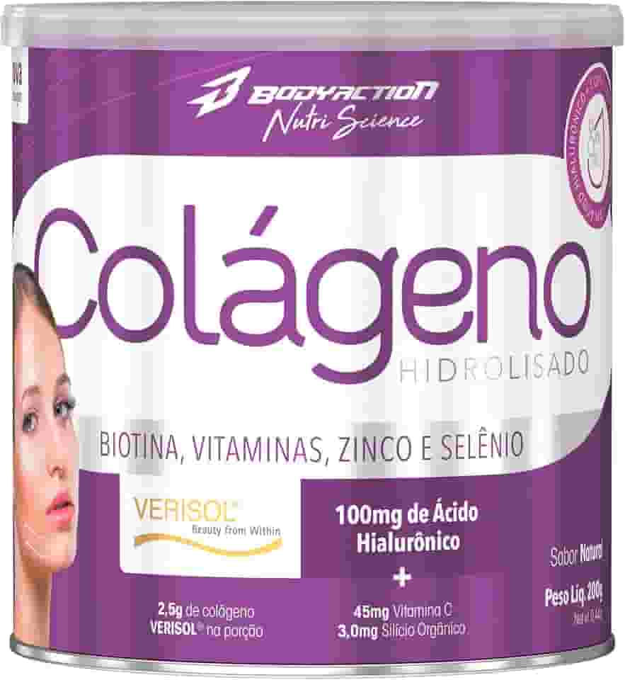 Colágeno Verisol com Ácido Hialurônico 200g Sabor Natural Bodyaction