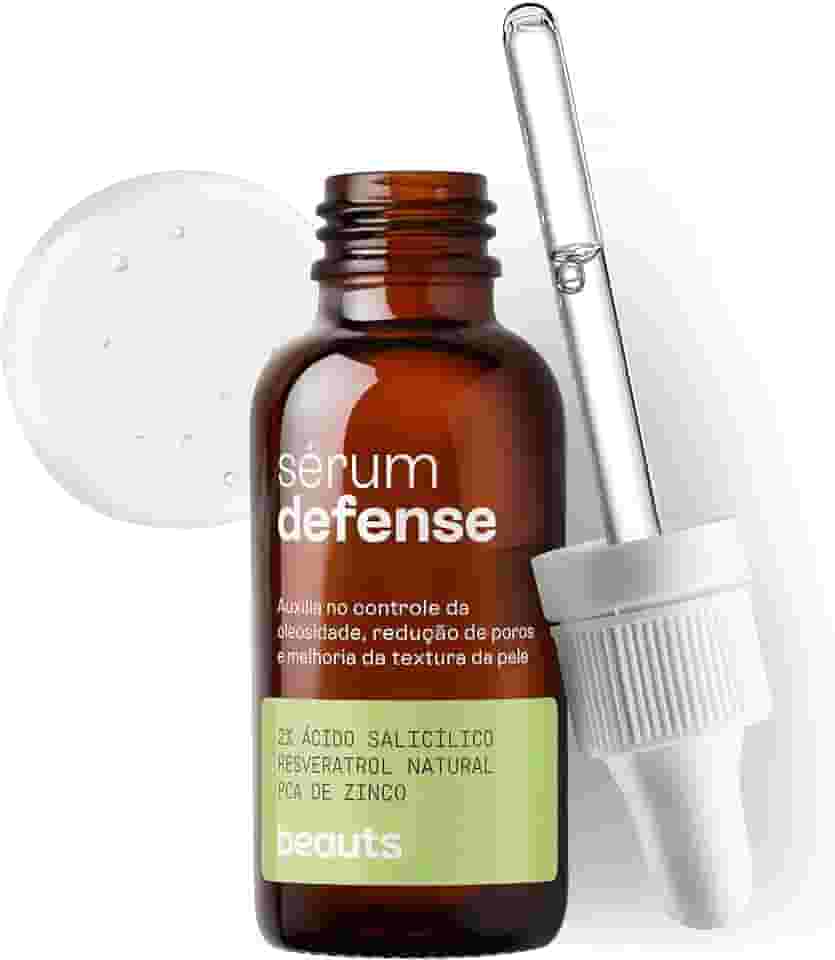 Serum Antiacne Ácido Salicílico 2% - Reduz a Oleosidade da Pele, Antiacne e Poros Dilatados - Com Resveratrol e Zinco PCA - Textura Aqua Gel - Vegano, 30g, Beauts