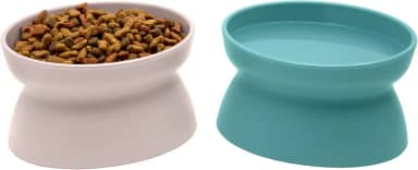 Kitty City Tigela de comida elevada para gatos, alimentador para animais de estimação sem estresse