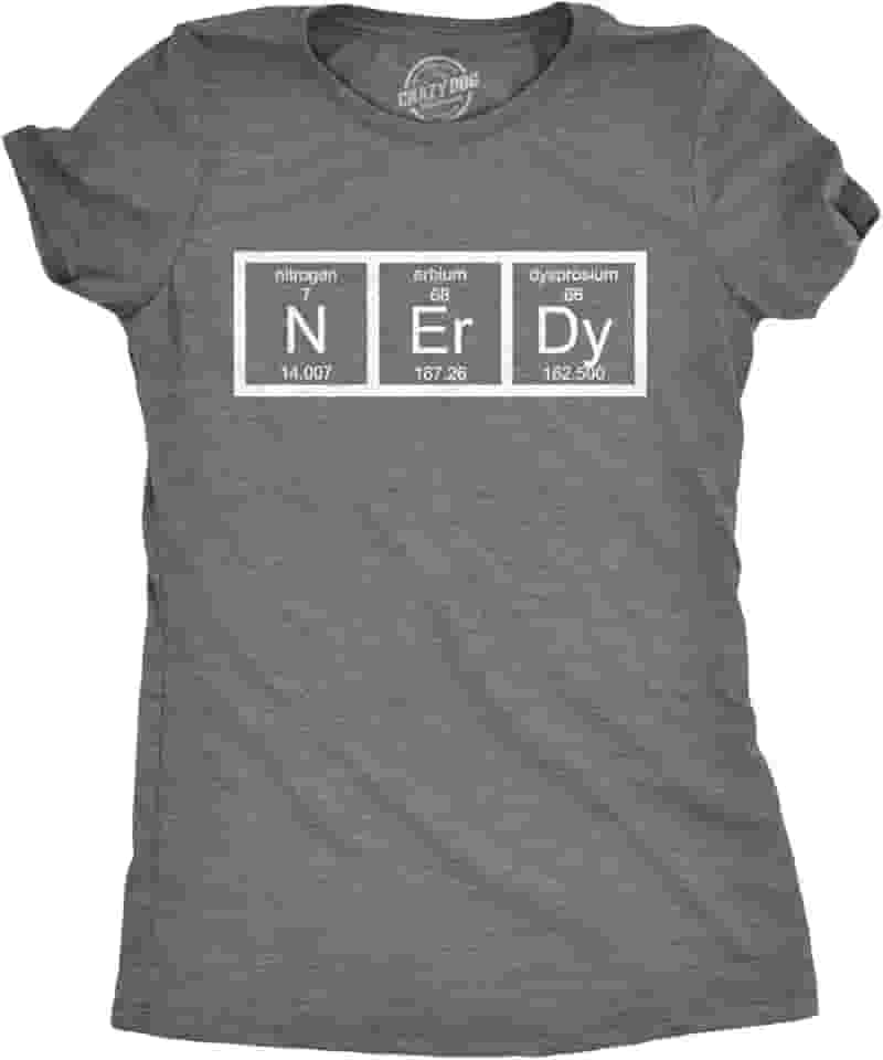 Camiseta feminina de mesa periódica nerd engraçada Science Dork Geek para mulheres