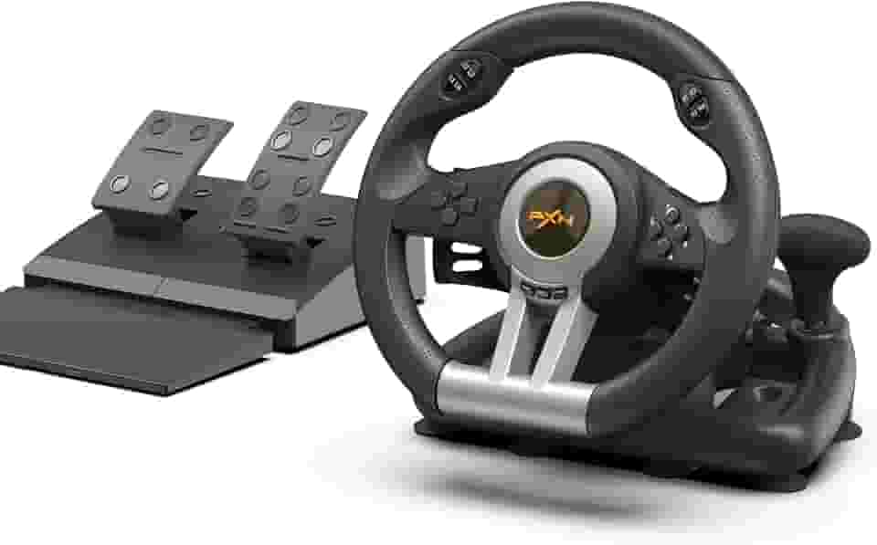PXN PC Racing Wheel, V3 PRO 180 Degree Universal USB Car Sim Game Steering Wheel with Pedals for Xbox One, Xbox Series S/X, PS3, PS4, Switch