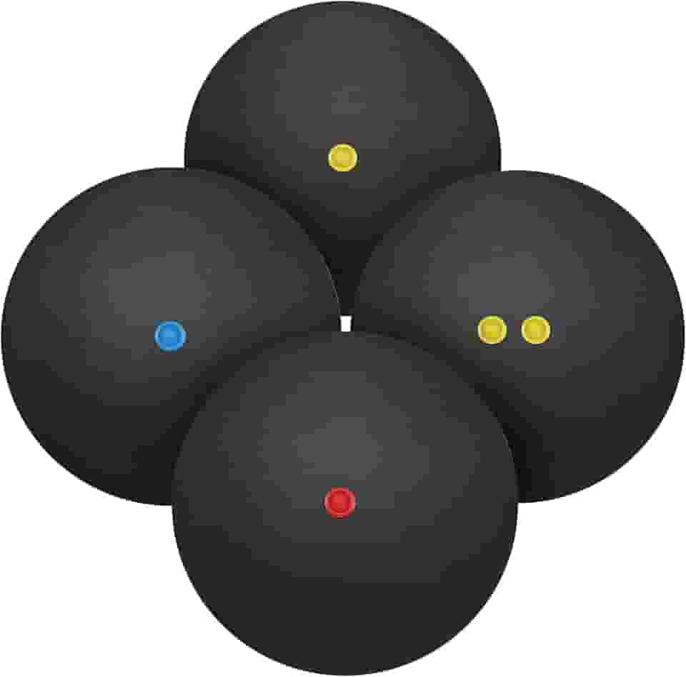 SUPVOX Bolas de Squash de Alta Elasticidade: Conjunto de 4 para Treinamento de Esportes de Raquete Indoor - Bolas de Borracha Com um Único Ponto para Prática E Diversão