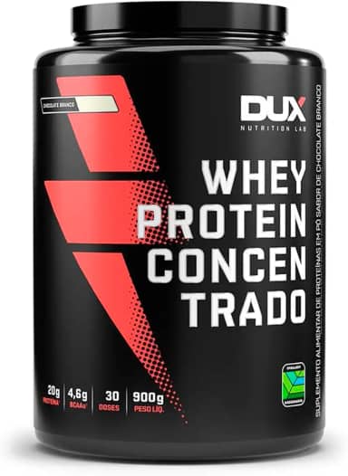 Whey Protein Concentrado Chocolate Branco Pote 900g – Contribui para o Ganho Muscular Hipertrofia – Dux Human Health