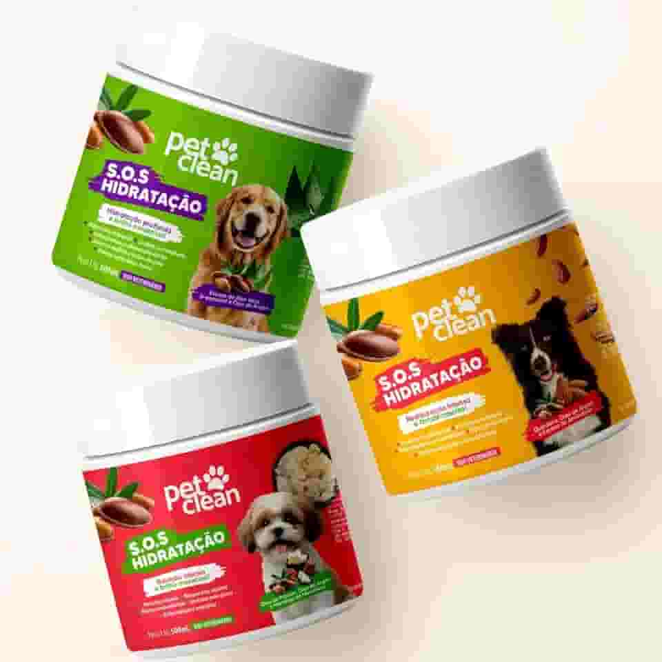 Pet Clean S.O.S Kit Tratamento Completo, 3 Máscaras de 500g, Hidratação, Nutrição e Restauração para Cães e Gatos - Cronograma