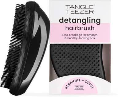 Tangle Teezer - Escova de cabelo desembaraçadora The Original Panther Black, para todos os tipos de cabelo, úmido e secos, Cor: Preta