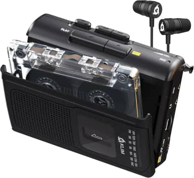 KLIM K8 Leitor Cassette com auriculares F1 - nova versão - Walkman Cassette Player - rádio Am/FM - microfone e altifalante integrados - conector para auriculares e auriculares