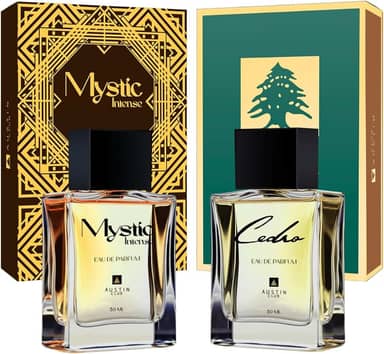 Perfume Masculino Arabe Kit Com 2: Mystic E Cedro Amadeirado Oriental Longa Duração Eau De Parfum 50ml cada