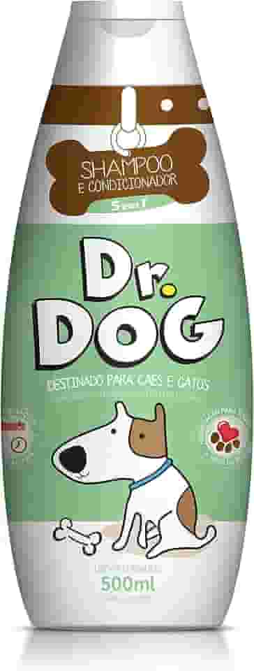 Shampoo e Condicionador pet Dr. Dog 5em 1 perfumaria fina -350mL, não arde os olhos, Hipoalergenico para cães e gatos
