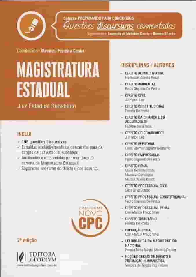 Magistratura Estadual. Juiz Estadual Substituto - Coleção Preparando Para Concursos Questões Discursivas Comentadas