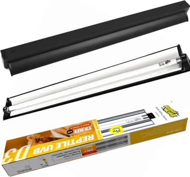 Lâmpada de réptil T5 HO UVB – Alto rendimento 24W 10,0 UVB para répteis – Liner UVB Luz Ideal para Dragões Barbudos, Camaleões e Tartarugas (Kit UVB10.0 T5 24 W)