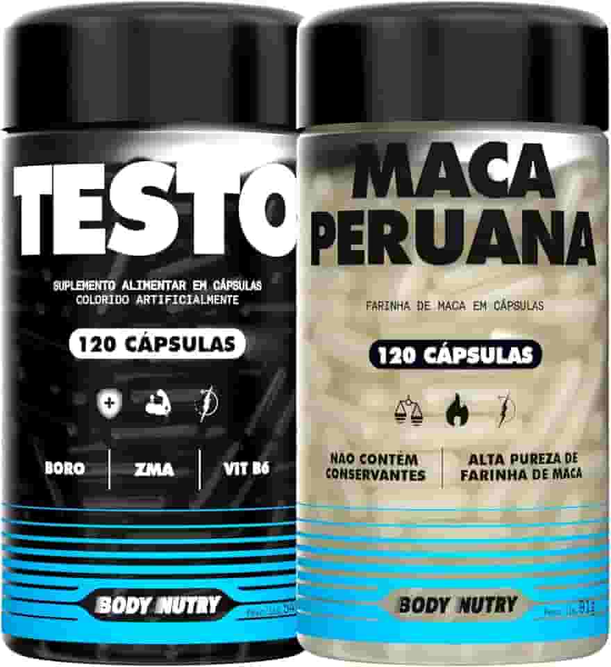 Kit Maca Peruana Amarela 2500mg 120 Capsulas Sem Gluten + Testo Vitaminas e minerais com Boro 120 Capsulas
