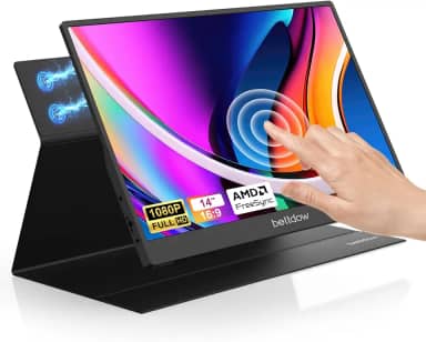 Monitor Portatil Touchscreen 15,6'', FHD 1080P Monitor Portátil Conectado Com USB C Dupla/HDMI, IPS Extensor De Tela para Notebook com VESA e Funda Inteligente magnético, Plug and Play