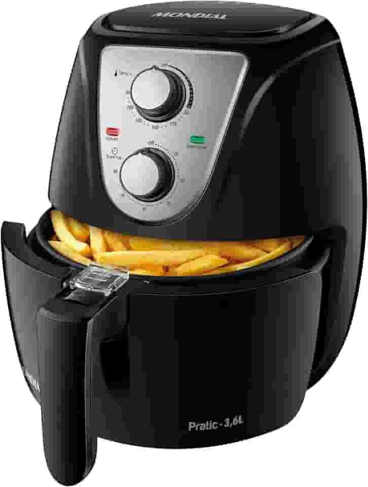 Fritadeira Sem Óleo Air Fryer Pratic 3,6L, Mondial, Preto/Inox, 1500W, 220V - AF-36-BI
