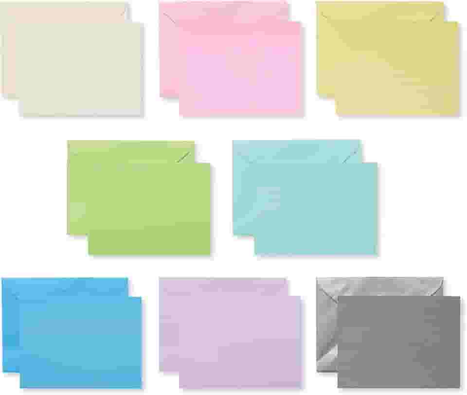 American Greetings Cartão em branco de painel único com envelopes, cores pastel (100 unidades)