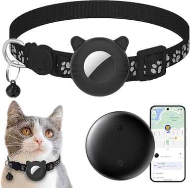 Rastreador de gatos com coleira (apenas Android), rastreador GPS para gatos - Sem taxa mensal | À prova d'água | Rastreamento em tempo real | Vida útil da bateria de 365 dias, localizador inteligente