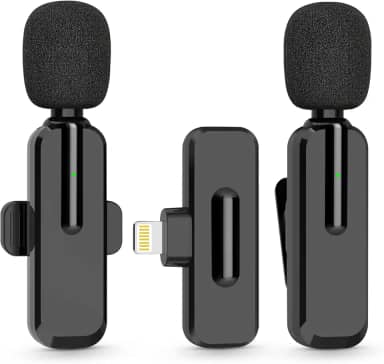 Minimicrofone sem fio MAYBESTA para iPhone, iPad, com Bluetooth para gravação de áudio e vídeo, microfone de lapela para criadores de conteúdo para YouTube, Tiktok, podcasts, streamings, vlogs