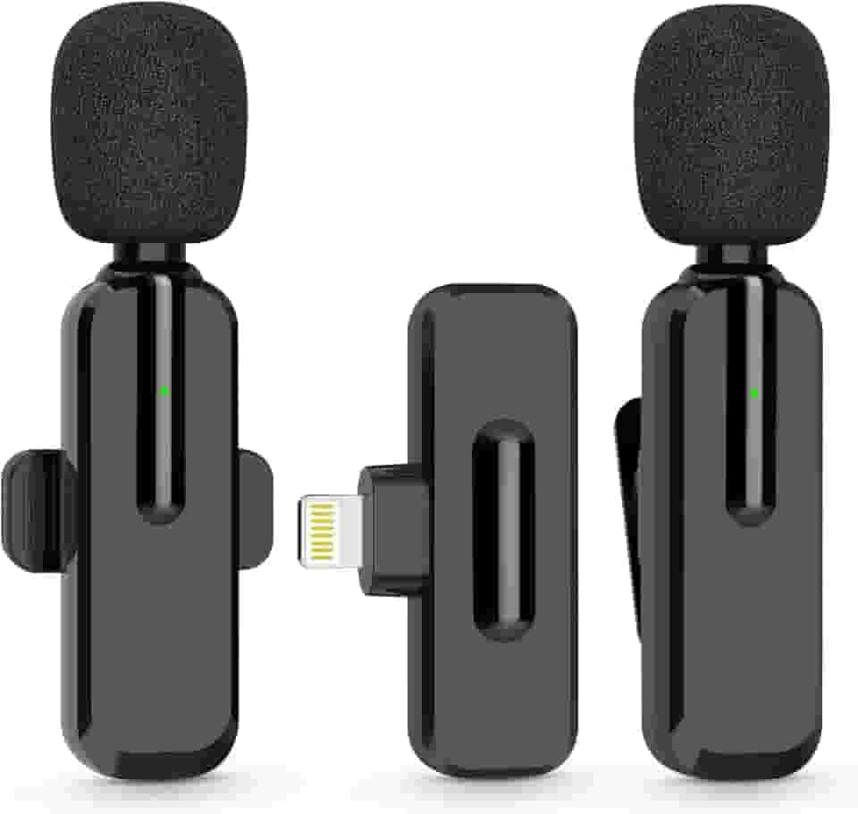 Minimicrofone sem fio MAYBESTA para iPhone, iPad, com Bluetooth para gravação de áudio e vídeo, microfone de lapela para criadores de conteúdo para YouTube, Tiktok, podcasts, streamings, vlogs