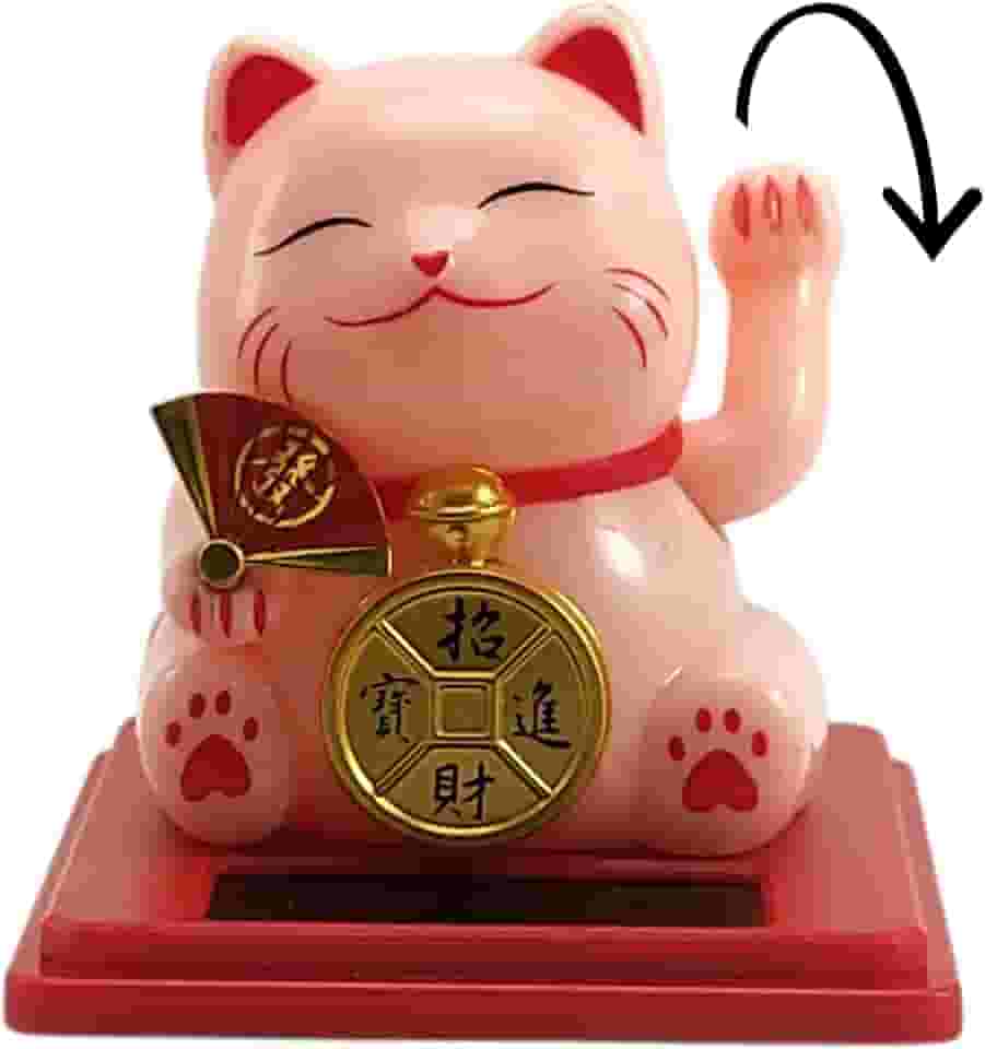 Gato da Sorte Japones, Maneki Neko, Gato da Sorte JIA23043. O Gatinho da Sorte Japonês é Um Símbolo de Boas-vindas, Boa Sorte e Riqueza na Cultura Japonesa, Atrai Riqueza e Fortuna! (Rosa)