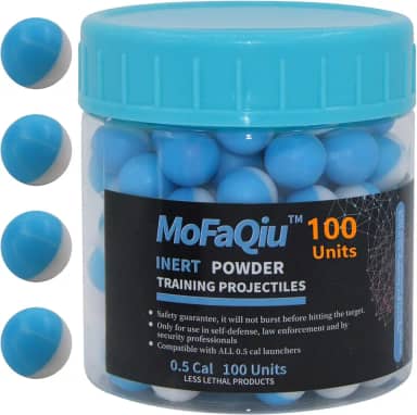 MoFaQiu Projéteis Inertes - Bolas De Pólvora Treinamento Calibre 50, Lançadores Pimenta E Recreativos, Compatíveis Com Balas Arma .50 (100 Unidades)