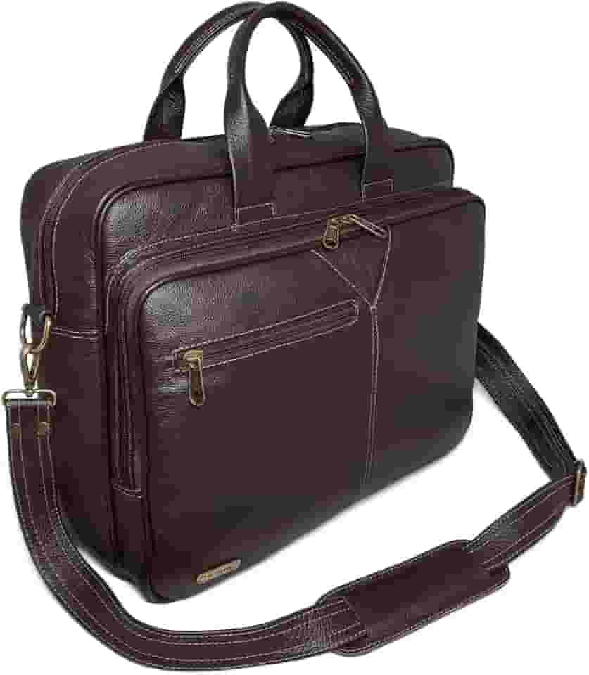 Pasta Executiva Grande De Couro Para Notebook 17,3 Polegadas Cor:Marrom Escuro