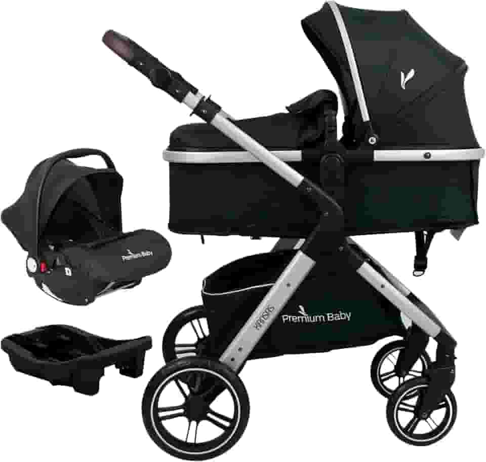 Carrinho Travel System Kansas + Base Silver/Preto