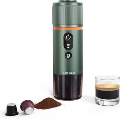 Máquina de café expresso portátil: Máquina elétrica de expresso de viagem pequena de 12 V - autoaquecimento 8 xícaras alimentada por bateria compatível com cápsula Nespresso