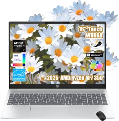 HP OmniBook 5 Copilot+ AI PC, 40.6 cm 2K (1920x1200) Touchscreen, 32GB LPDDR5x RAM, 1TB SSD, AMD Ryzen AI 7 350 até 5GHz, KB retroiluminado, Windows 11 Home, com mouse