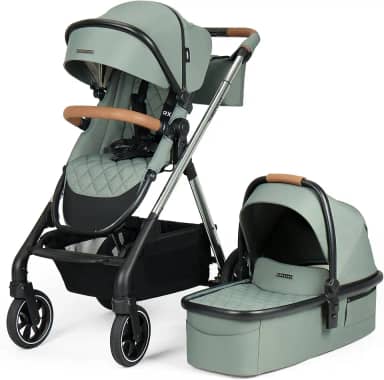 Beberoad Love RX Carrinho de bebê 3 em 1 com berço, carrinho de bebê infantil, carrinho dobrável para recém-nascidos com organizador, capa de chuva, para-sol e capa 2 em 1, cesta de armazenamento