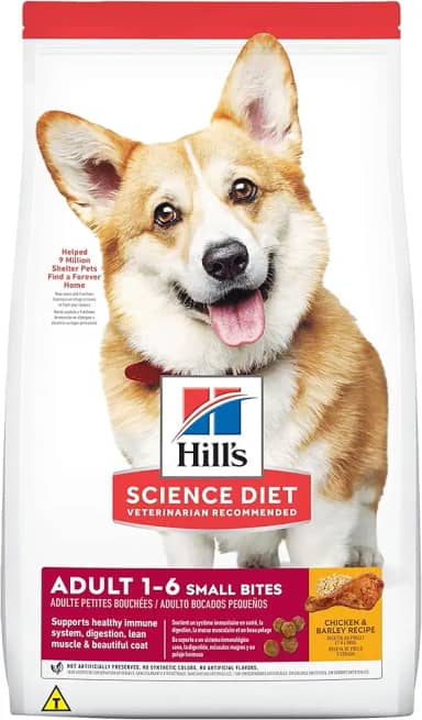 Ração Hill's Science Diet pedaços pequenos para cães adultos sabor frango - 6.8kg