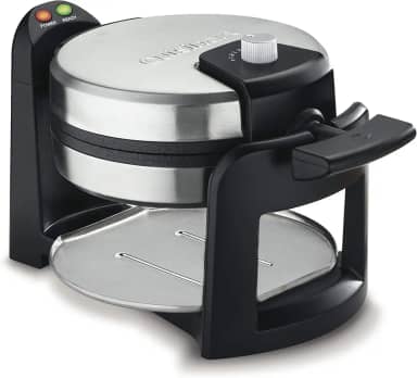Cuisinart WAF-F30 Round Flip Belga Waffle Maker, Preto/Prata, 2,54 cm de espessura