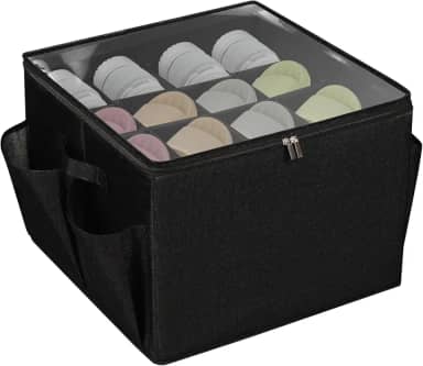 Organizador de sapatos para armário, serve para 16 pares, recipientes de armazenamento grande com tampa transparente, divisórias ajustáveis dobráveis para armazenamento de sapatos, suporte