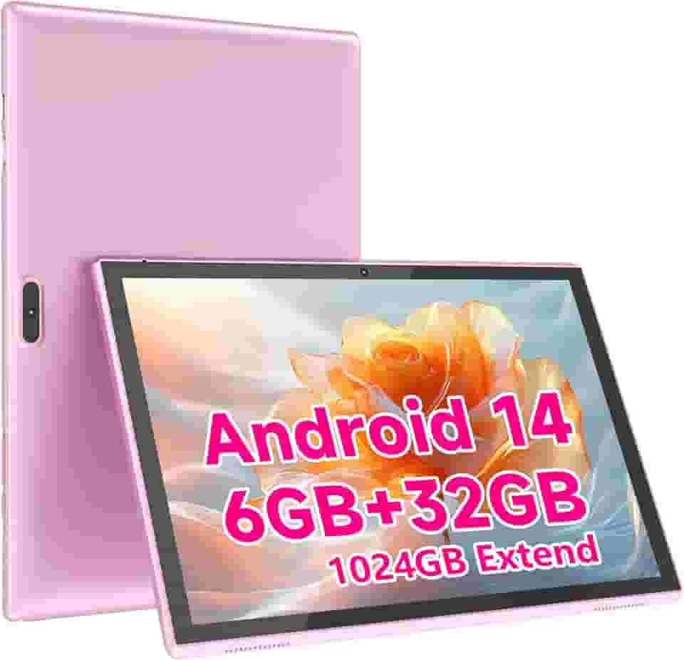 Tablet PC Android de 10 polegadas, tablets Android 12 de 10,1 polegadas, DDR4 4 GB RAM 32 GB ROM 2 MP + 8 MP, câmera dupla WiFi-6 Bluetooth 1 TB expande IPS Full HD, tablet de desempenho potente de