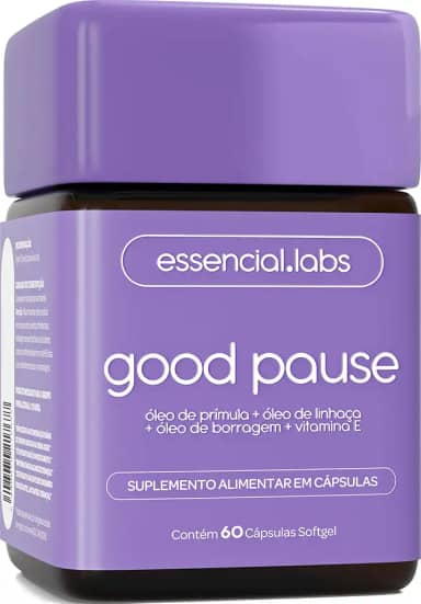 GOOD PAUSE - Fórmula Exclusiva para a Menopausa e TPM com PRIBOLIN um blend poderoso de Óleo de Prímula, Óleo de Borragem, Òleo de Linhaça e Vitamina E - 60 Cápsulas Softgel