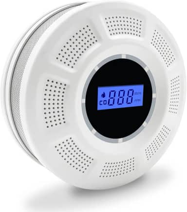 Scondaor Combo detector de fumaça e monóxido de carbono com visor LCD, alarme de fumaça de sensor duplo e detector co com indicadores LED e botão de teste/mudo, reparos de bateria AA