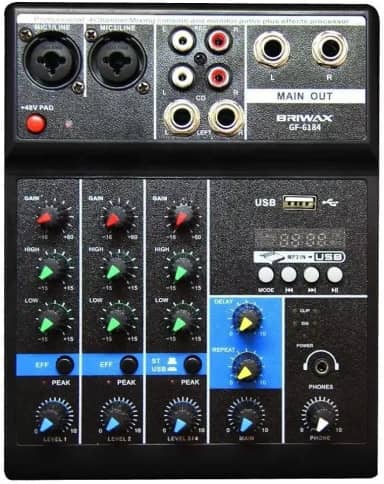 Console Mesa Som Profissional 4 Canais Delay Repeat Estéreo GF-6184