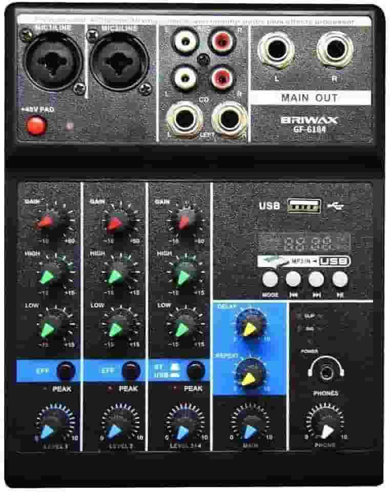 Console Mesa Som Profissional 4 Canais Delay Repeat Estéreo GF-6184