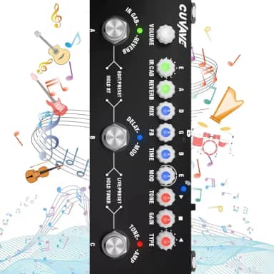 Cuvave cube baby guitarra pedaleira,com modelos de 9 AMP de carregamento 8 entradas IR CAB, Overdrive de distorção Reverb de retardo/delay Suporte Bluetooth 5.0 Para mesa de som/digital pedal efeito