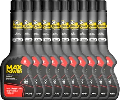 Kit 10 Aditivos Combustível Max Power 200ml Bardahl ADITIVO MAX POWER