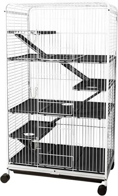 Viveiro Gaiola Roedor Furão Coelho Porquinho India Fauna Pet Jelplast (Branco/Preto)