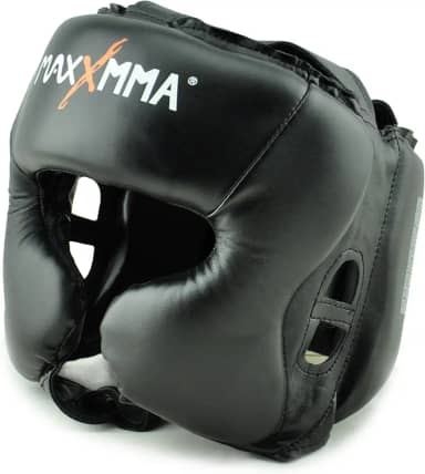 MaxxMMA Headgear L/XL Boxe MMA Training Kickboxing Sparring Karate Taekwondo (preto)