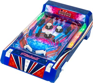 Merchant Ambassador Retro Arcade Electronic: Pinball - Jogo de mesa, amortecedores vibratórios, luzes LED, efeitos sonoros, 1 jogador, a partir de 6 anos
