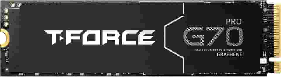 TEAMGROUP T-Force G70 PRO Dissipador de calor de grafeno 4TB DRAM SLC Cache 3D TLC NAND NVMe InnoGrit PCIe Gen4x4 M.2 2280 SSD interno para jogos funciona com PS5 Read/Write 7400/6600 MB/s
