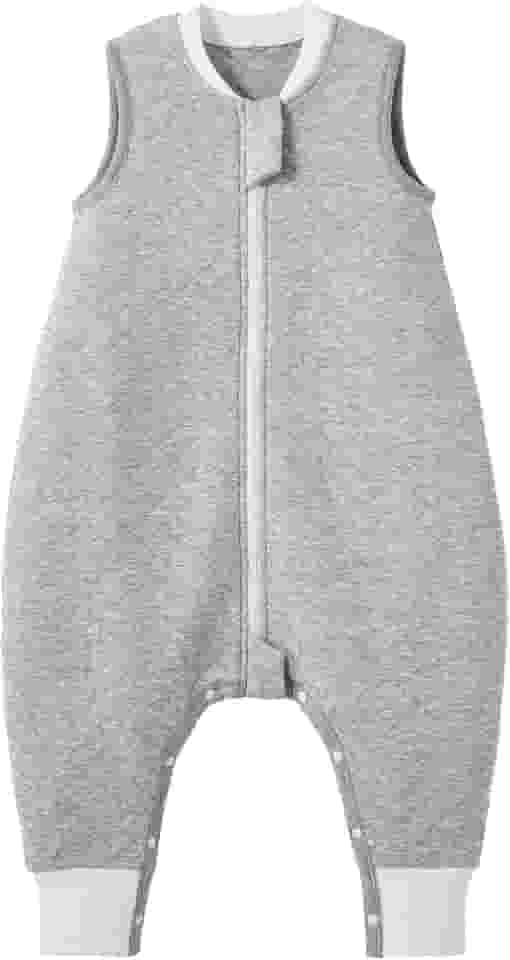 Duomiaomiao Saco de dormir unissex para bebês com pés, todas as estações, 1.0 TOG, sem mangas, leve e respirável, saco de dormir infantil