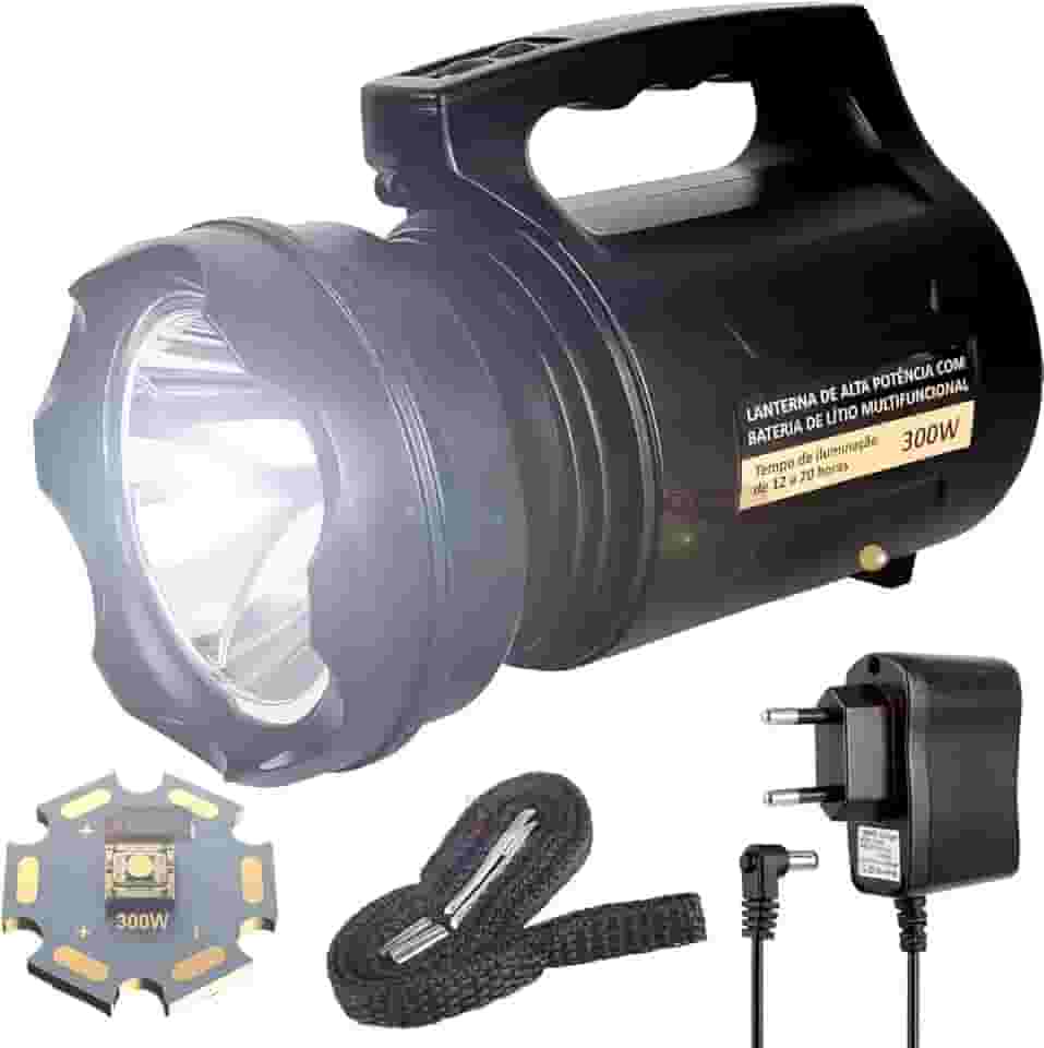 Até 2000M, 300W de Potência, Holofote de mão recarregável, Lanterna Tática Farolete Sabre De Luz Potente 2km Led Laser, Impermeável a agua Com 3 Modos, Ao Ar Livre, Emergencia Acampamento Pesca