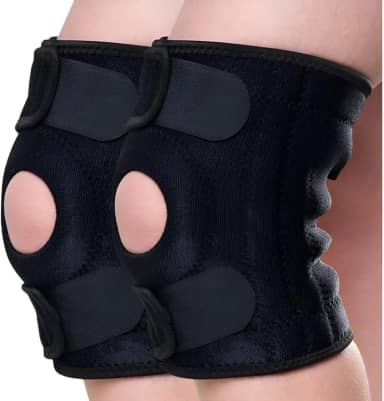 Kit 2 Joelheiras Par Compressão Ortopedica Articulada 3 Faixas Patelar Reforçada Dores na Perna