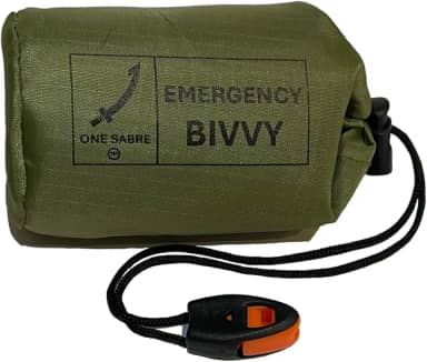 Bolsa de emergência Bivvy – Saco de dormir Mylar, abrigo de cobertor espacial, reflete 90% do calor corporal, bolsa de transporte Ripstop com apito