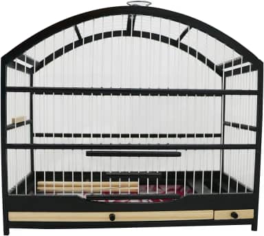 Gaiola Pequena Para Passarinho Em Madeira - Coleira/Coleiro/Coleirinha Preto