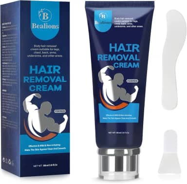 Creme de depilação suave para homens: sem irritação na pele - Áreas íntimas/privadas, remoção eficaz de pelos - creme depilatório corporal para remover cabelos indesejados 80 ml