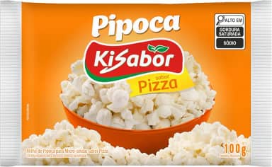 Kisabor, Pipoca de Microondas, Sabor Pizza, 100 Gramas